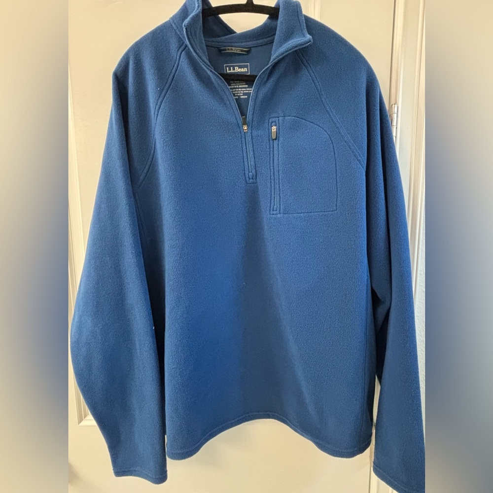 LL BEAN Men's Blue Fleece Shirt Size Large